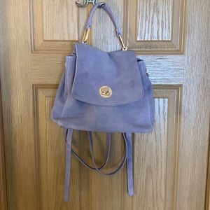 Light Purple Suede & Leather Backpack